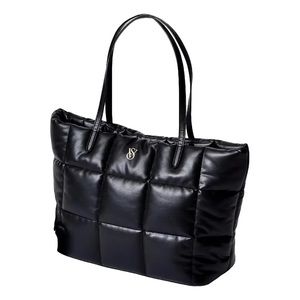Victoria's Secret Black Quilted Tote Bag